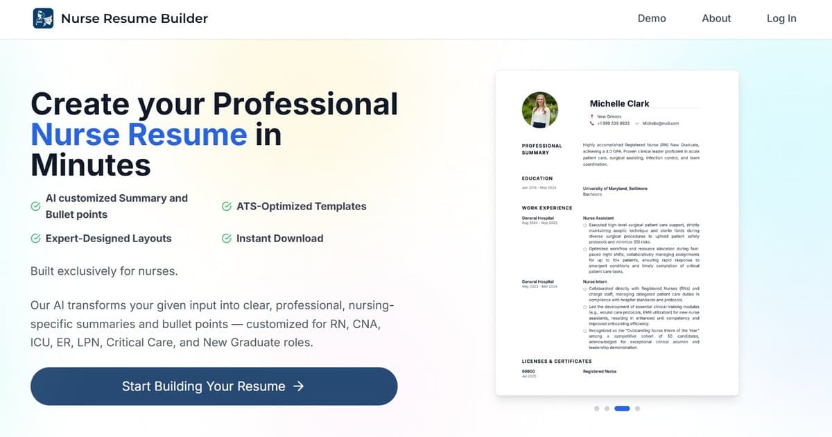 Nurse Resume Builder
